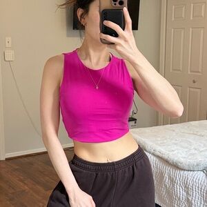 ZARA Vibrant Pink Sleeveless Crop Top